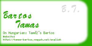 bartos tamas business card